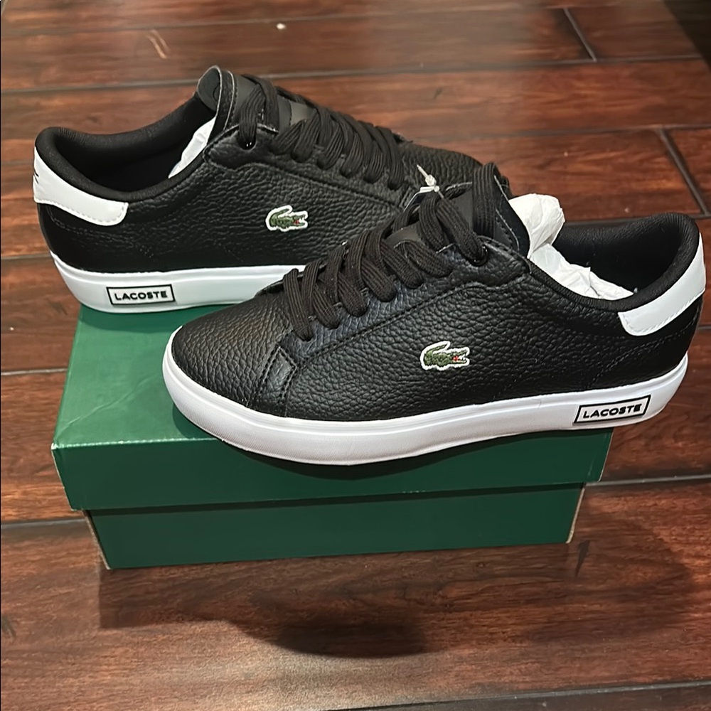 Brand New Lacoste Black and White Sneakers